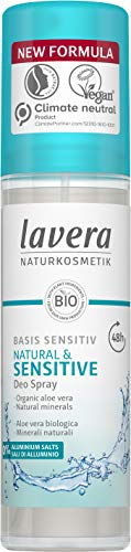 lavera Deo Spray Basis sensitiv Natural & Sensitive NATURAL & SENSITIVE 48h - vegan - Naturkosmetik - Bio Aloe Vera & Naturmineralien - ohne Aluminium - 48h Schutz - 75ml