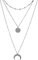 Paloma Bijoux Collier Lune miltirangs en acier chirurgical haute qualité - Collier 3 rangs pour femmes (Acier)