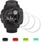 iDaPro [4Pcs Vetro Temperato per Garmin Instinct Solar Tactical/Instinct Tactical/Instinct(non per 2/2s/2x/3) Pellicola Protettiva+[4Pcs] tappi antipolvere in silicone,Vetro temperato,Durezza 9H