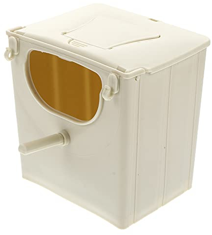 TEHAUX Papageien-Zuchtkasten, Sittiche, Nistkasten, Vogelnest, Haus, Käfig, montiert, Kunststoff, zum Aufhängen, für Finken, Nymphensittiche, Wellensittiche, Sittiche, Sittiche (zufällige gelbe Farbe)
