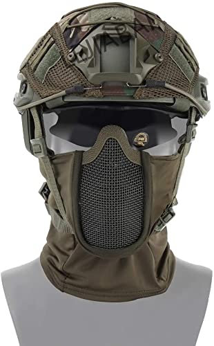 Taktischer Air Gun Paintball Fast Helm Mit Helmüberzug, Faltbarem Design Ninja Style Balaclava Mesh Maske Und taktischer Schutzbrille