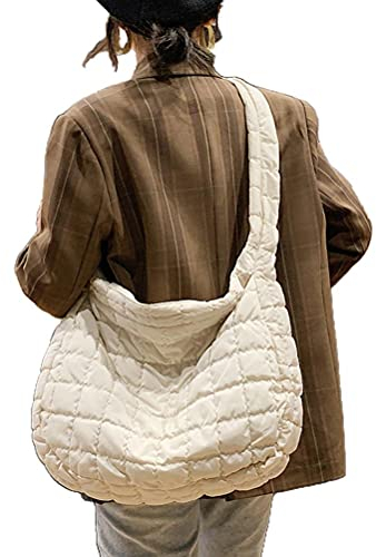 Oyria Herbst und Winter Damen Daunentasche Einfarbig Check Bag Großes Fassungsvermögen Umhängetasche Damenhandtasche