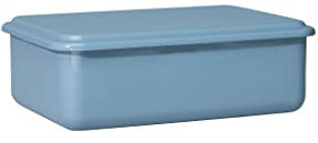 Riess, 0417-125, Vorratsbehälter mit Deckel, 23x15x7cm, Emaille, Design SERVE + STORE, HEIDELBEERBLAU, Gewicht 0,63kg, LBH: 23,4 x 15,7 x 7 cm
