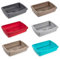 AC - Arenero para Gatos con Pala - Bandeja higiénica de plástico con Borde Superior extraíble - Gatera, Caja Arena Sanitaria - 47 x 31 x 11 cm - Color Aleatorio