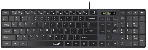 Genius SlimStar 126 - Teclado multimedia USB con cable con teclado ultrafino