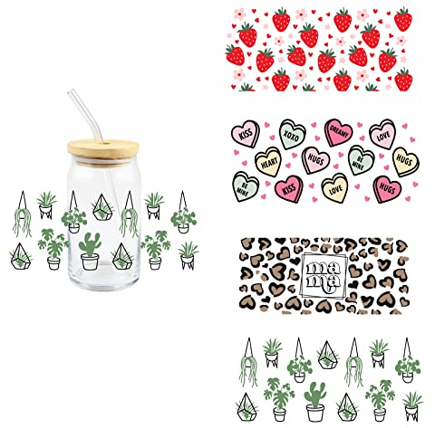 KRUI UV DTF Verpackung Tasse und Glas DIY Wasserdichte Schöne Blume Kleber Klar Glas Flasche Schreibwaren, uv Dtf Cup Transfers, diy Reisebecher