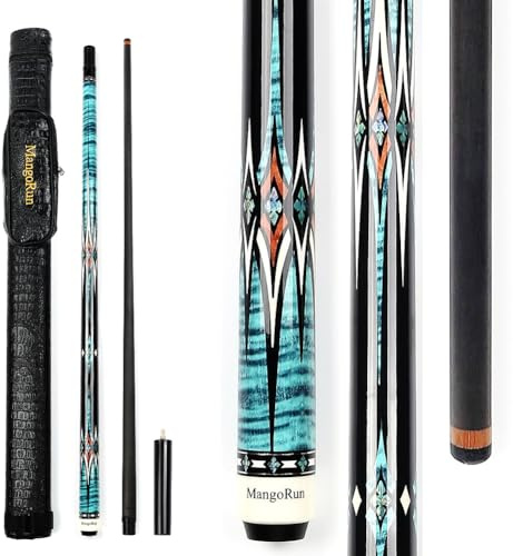 MangoRun Taco de billar de fibra de carbono, 12,5 mm, 1/2 mm, con baja flexión, juego de funda con pequeña extensión