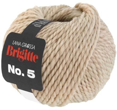 LANA GROSSA Brigitte Nr.5 | 2-fach verzwirntes Merino-Dochtgarn | Handstrickgarn aus 100% Schurwolle (Merino extrafein) | 50g Wolle zum Stricken & Häkeln | 75m Garn FB 9