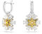 Swarovski Idyllia Drop-Ohrhänger, Gelbe, Rhodinierte Ohrringe im Blumen-Design mit Strahlenden Swarovski Kristallen