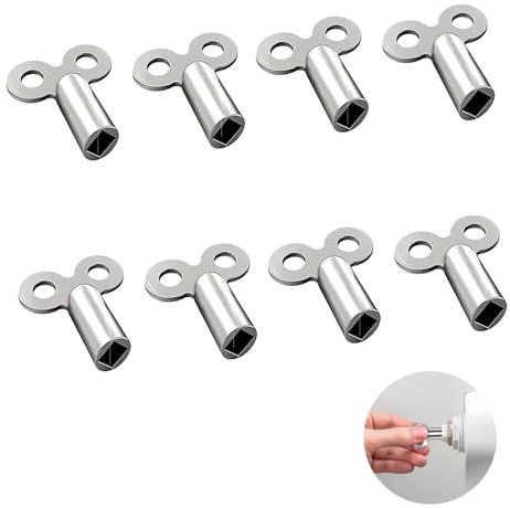 8 Pcs Radiator Key Radiator Bleed Key Radiator Key Set Automatic Radiator Bleed Valve Radiator Lockshield Valve Key for All Radiators Radiator Valve Key Reduces Noises, Radiator Bleeder