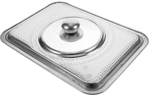 MILISTEN Funda Protectora De Alimentos Funda De Acero Inoxidable Para Alimentos Para Pescado A La Parrilla Bandeja Rectangular Para Alimentos Tapa Diseño Compacto Y Práctico