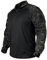 IDOGEAR Kampfhemden Taktisches Langarmhemd mit Ellbogenschützern Militär BDU Hemden mit Taschen Airsoft Kleidung (camo Black,Large)