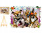 PASJO Holzpuzzle mit Hundemotiv 300 Teile 37,3x27,4 cm Geschenkidee für Kinder Puzzle Hund Einzigartige Tierförmige Holz-Puzzle Jigsaw aus Holz für Erwachsene