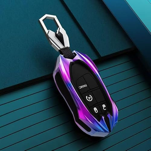 DDHHBH Cover Chiave Auto per Fiat 500X City Cross,Materiale Duro Copre Chiave Guscio con Porta Chiave Proteggere Telecomando Uomo Donna Custodia Chiavi Accessori Auto,E-3
