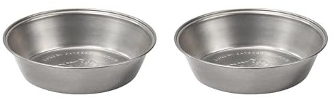 Thous Winds Lot de 2 assiettes de camping rondes profondes en acier inoxydable, ustensiles de cuisine isolés, argent