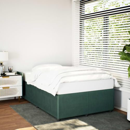 Somanki Bettgestell Dunkelgrün 120x190 cm Samt, Bett, Bed Frame, Bettrahmen, Bett Gestell, Bett Rahmengestell, Schlafzimmer Bett - 3284997