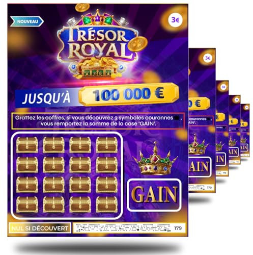NOZHAM® X5 Faux Tickets à Gratter Gagnant 20 000€ – Blague Halloween et Farce Originale – Gag pour Piéger Vos Amis et Famille – Cadeau Humoristique, Piège pour Anniversaire, EVG, Soirée, Noël – Prank