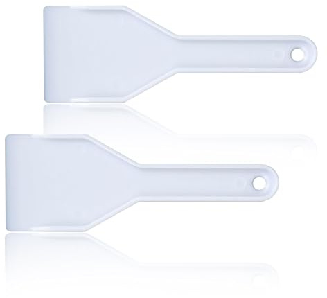 GVSS 2 x White Plastic Ice Scrapers, Practical Freezer Scraper, Ideal for Defrosting Fridge and Freezer