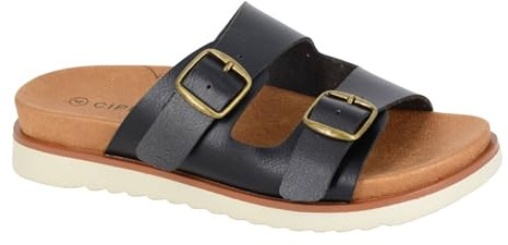 Cipriata L651A-5 Womens Twin Strap Sandal Black size 5