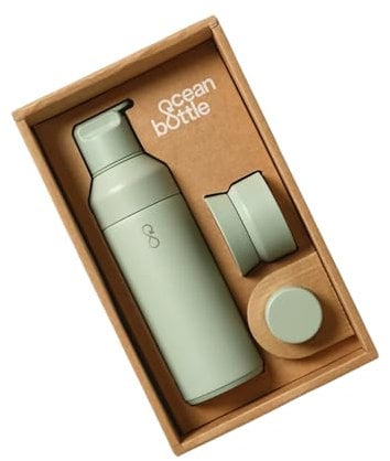 Ocean Bottle - The 3-in-1 Water Bottle - Shale Green (17 oz)