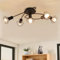 Glitzerlife LED Deckenleuchte E14 Deckenlampe Schwarz - Deckenstrahler 5 Flammig Industrial Deckenspots Vintage Retro Spotlight Wohnzimmer Küche Ohne Leuchtmittel