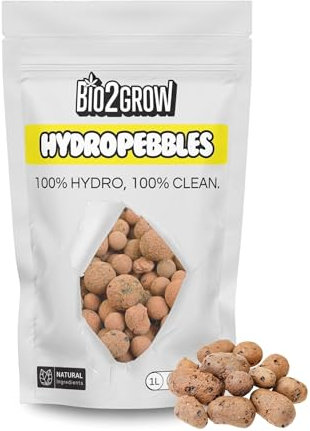 Bio2Grow Blähton Pebbles 2L - Grow Anbau Indoor Outdoor - Kugeln Hydrokultur Drainage Ton-Granulat Perlite Blumenerde