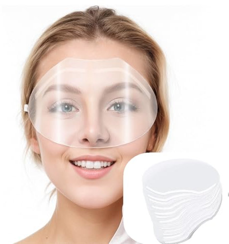 50-Pack Disposable Shower Face Eye Shields - Clear Visor for Eyelash Extensions & Microblading Aftercare, Protective Eyewear for Salon & Home Use