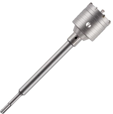60mm TCT Core Drill Bit + SDS Adapter + Tungsten Carbide Tipped Pilot Drill For Concrete, Masonry, Brick, Aerated Block Etc. Concrete Hole Saw Wall Drill Bit Set With 240mm Long SDS Extension Bar