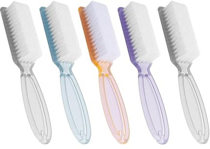 5 Pcs Nail Brush, Nail Brushes for Cleaning Nails, Nail Clean Dust Brush, Nail Dust Brush Handle Toes Nail Finger Tip Cleaning Scrubbing Brushes for Home & Salon Use, Nail Scrubbing Brush, Nailbrush