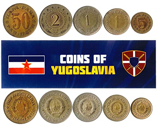 Yugoslavia 5 Mixed Coins | 5 Para - 100 Dinara | Yugoslavian Currency Since 1945