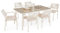 IDIMEX Ensemble Table et 6 chaises de Jardin VOLONTE Beige pour 6 Personnes, Plateau en Verre trempé et Structure en Aluminium résistant aux intempéries, idéal pour Balcon ou terrasse