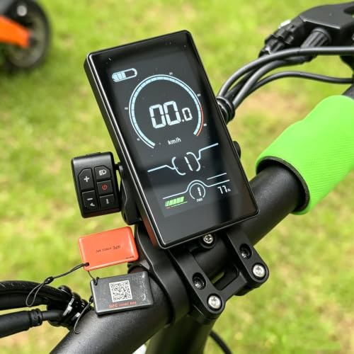 Electric Bike LCD Display, Electric Bicycle Display Meter 24V 36V 48V 5 Pin Waterproof Connector USB Power Speed Display Speedometer Cycling Odometer for Electric Mountainbike Scooter Modification