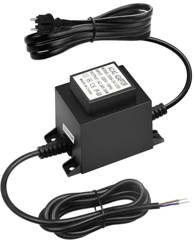 Trasformatore LED 24 V, alimentatore AC/AC 30 W, alimentatore di rete per esterni, trasformatore IP68, trasformatore 220 V 24 V con spina, alimentatore di rete LED 24 V per illuminazione a LED e pompe