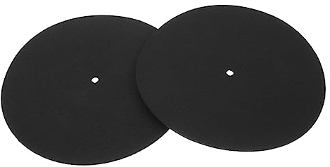 Schallplattenschutzmatte 2 Stück aus Filz für Plattenspieler, Schwarz | Ersatz für Alte oder Beschädigte Pads, Einfache Ausführung, Stabilisiert die Platte und Hält den Teller Sauber