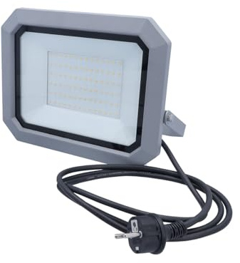as - Schwabe SLIMLINE PRO Chip LED Strahler 50W 6500 Lumen - IP44, 46421 | 4000K neutralweiß - OSRAM-LED - IP65 Aluminiumgehäuse - Außenleuchte schwenkbar - 2 m Leitung mit Schutzkontaktstecker