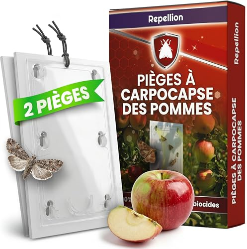 Repellion ® Apfelwickler Pheromonfalle – 2er Set Apfelmadenfalle für Obstbäume – Insektizidfreie Klebefalle zur Befallskontrolle & Monitoring am Apfelbaum