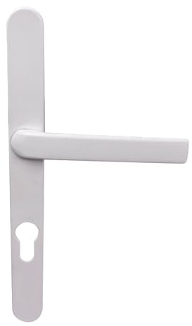 GoodHome Paire poignées de porte extérieures sur plaque L.125 x 24 mm entraxe 195 mm blanc mat