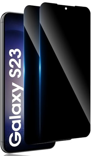 TuFun Privacidad de Protector Pantalla para Samsung Galaxy S23 5G, [2 Piezas] Anti Espía Cristal Templado, 9H Dureza Antiarañazos, Ultra Resistente, Antiespia Vidrio Templao