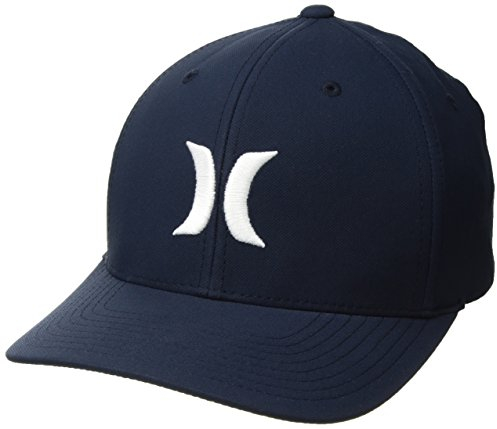 Hurley Herren Dri-fit One & Only Flexfit Baseball Cap Baseballkappe, Obsidian//Weiß, S-M