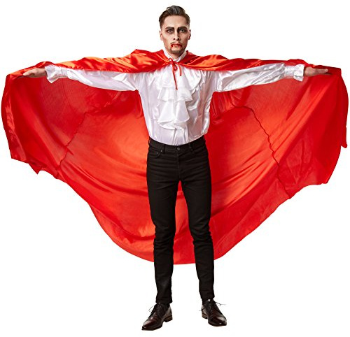 dressforfun Mystischer Umhang mit Kapuze | Passend zu vielen Kostümen (Rot 158 cm | Nr. 301861)