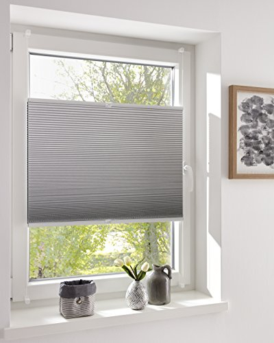 DécoProfi Wabenplissee ohne Bohren verdunkelnd Weiss 70cm x 130cm I Verspannte Plissees nach Maß mit Klemmträger/Klemmfix I Blickdichte Innenrahmen-Plissees zum Klemmen