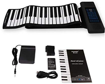 Clavier De Piano, Instrument électronique Portable USB Flexible De 88 Touches, Instrument De Pliage Souple Et élastique, Pédale De Sustain Piano Portable en Rouleau Up Clavier Pliable main-rouler