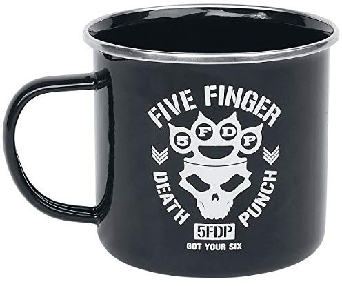 Five Finger Death Punch Five Finger Death Punch Logo Unisex Tasse schwarz Email 0,4 l Band-Merch, Bands
