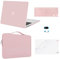 MOSISO Hülle Kompatibel mit MacBook Air 13 Zoll A1369 A1466 2010-2017 Release,Plastik Hartschale&Aktentasche & Tastaturschutz & Webcam Cover & Displayschutz, Rosenquarz