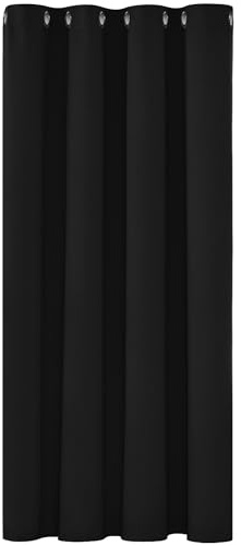 Deconovo Eyelet Curtain 108 Inch Drop Blackout Curtain for Living Room Window Treatment Thermal Insulated 52x 108 Black 1 Panel
