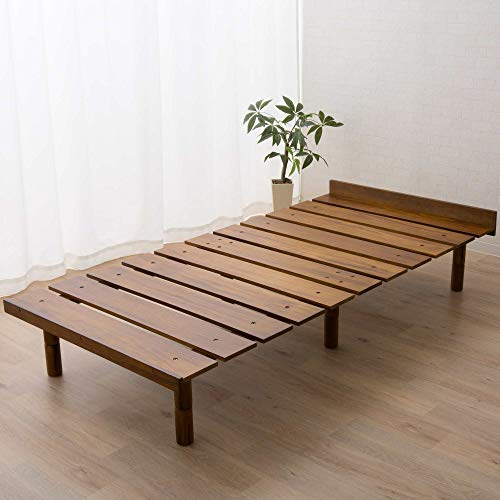 EMOOR Futonbett OSMOS 97 x 200cm für Japanische Futon-Matratze, Höhenverstellbar (5/18/31cm), Retro-Braun, Natürlich Kiefern Holzmöbel Japanischer Stil