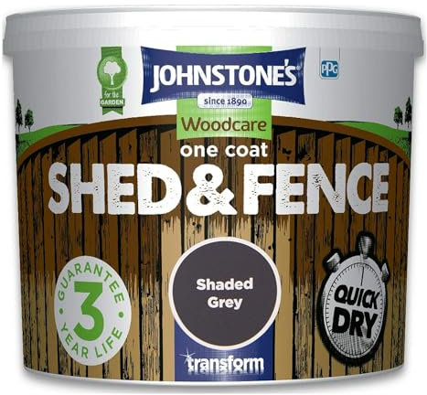 Johnstone's Woodcare One Coat Shed and Fence - Shaded Grey - 5L