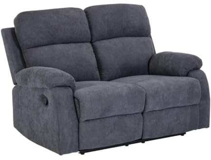 Vente-unique-Relaxsofa 2-Sitzer - Stoff - Anthrazit - TOLZANO