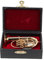 Miniatur Puppe Bariton Horn Kupfer Bariton Modell Figuren Ornament: Musikskulptur Statue mit Rack Box für Home Office Dekor Klavier Souvenirs Mini Tuba Instrument