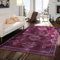 TT Home Wohnzimmer Teppich Esszimmer Waschbar Flachgewebe Used Look Marokko, Farbe: rot, Größe:140x200 cm